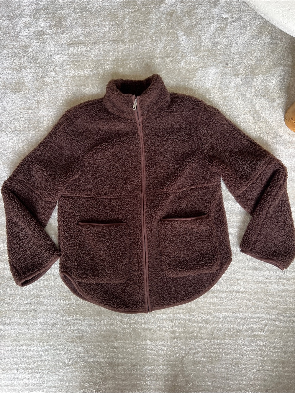 Divided H&M Women's Teddy Jacket in Dark Brown